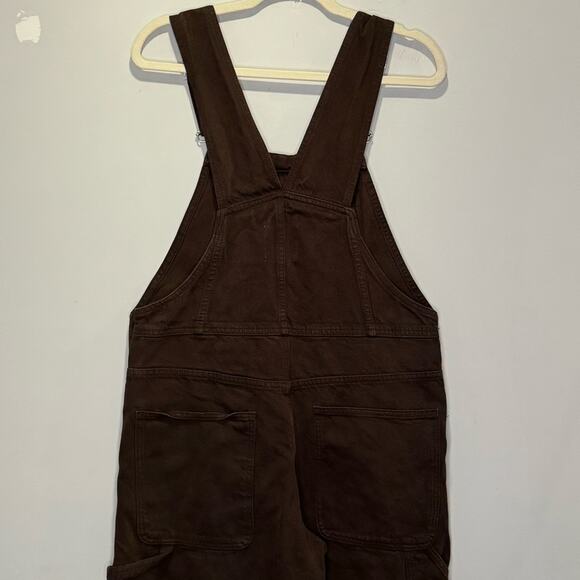 🍁 Zara Blogger Favorite Carpenter Wide Straight Leg Raw Hem Denim Overall Medium - Picture 7 of 15